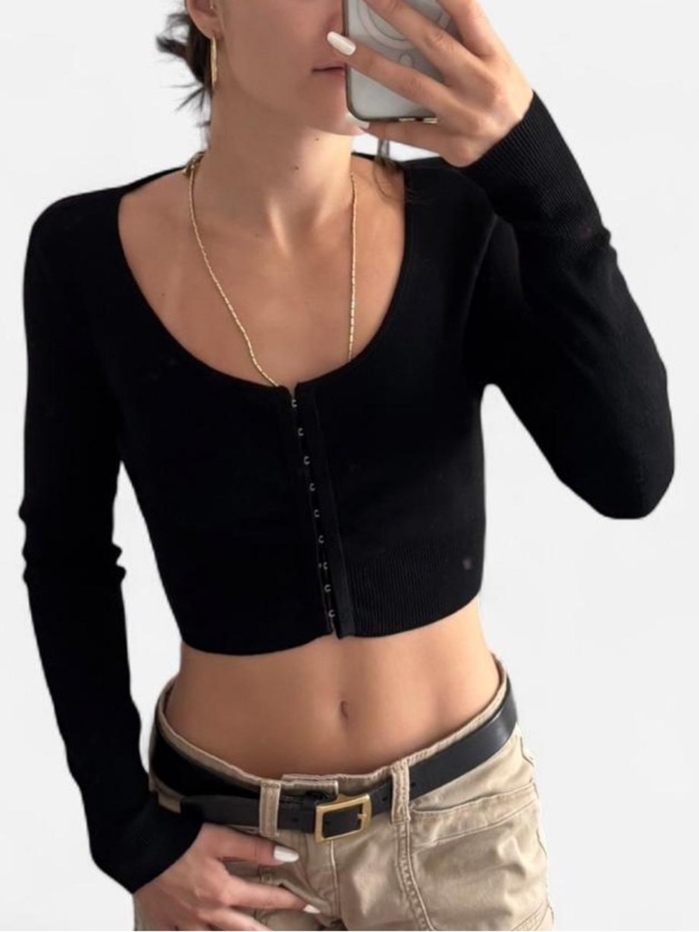 Sunday Best Black Sweater Crop Top